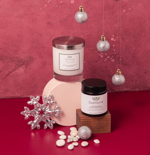 Hand cream and candle gift set