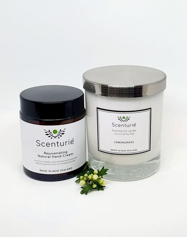 Hand cream and candle gift set