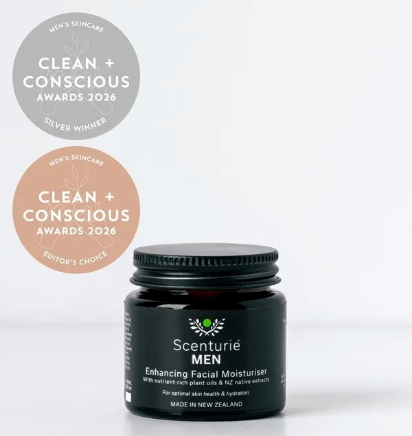 Scenturie Men's Enhancing Facial Moisturiser: Winner of Best Men's Daily Moisturiser at the Beauty Shortlist Awards, and a Silver Award Winner at The Clean + Conscious Awards 2026