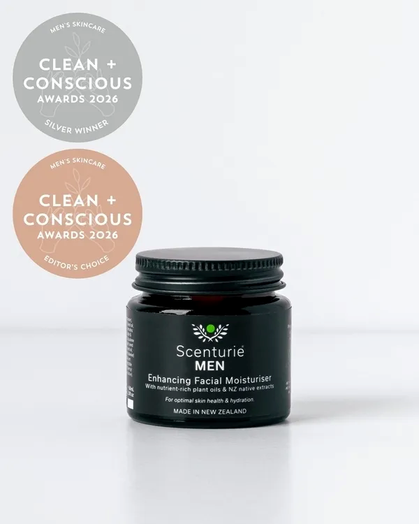 Scenturie Men's Enhancing Facial Moisturiser: Winner of Best Men's Daily Moisturiser at the Beauty Shortlist Awards, and a Silver Award Winner at The Clean + Conscious Awards 2026