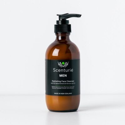 Scenturie Men’s Hydrating Face Cleanser in sustainable amber glass packaging - 2026 International Beauty Shortlist Award Winner for Best Men’s Cleanser.