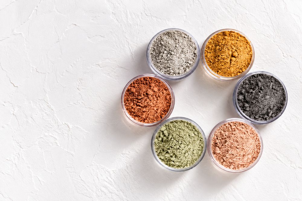 Types of clay used in face masks