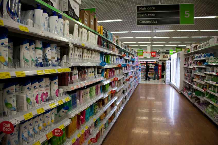Supermarket shelves